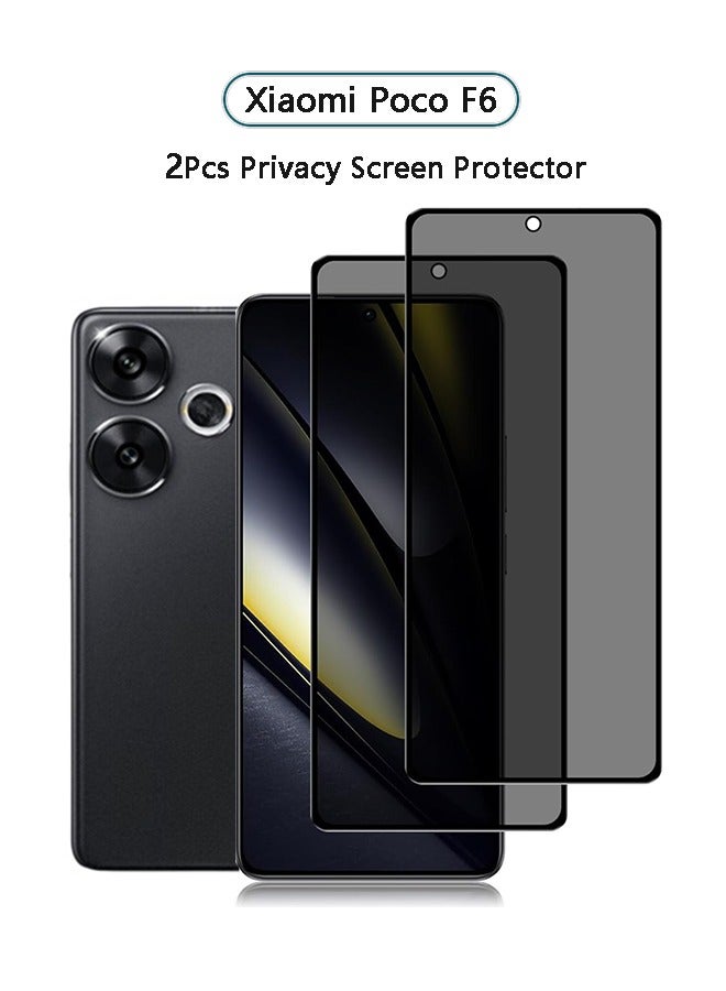 قطعتان من واقي الشاشة الخاص بهاتف Xiaomi Poco F6 5G، غطاء حماية للشاشة الخاصة بحماية 9H، مقاوم للخدش ومضاد للتجسس، مصنوع من الزجاج المقوى - Image 1